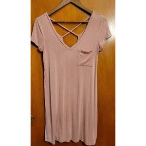 American Eagle Soft & Sexy Peach TShirt Dress Size XS Back Cutout A Line Dress B